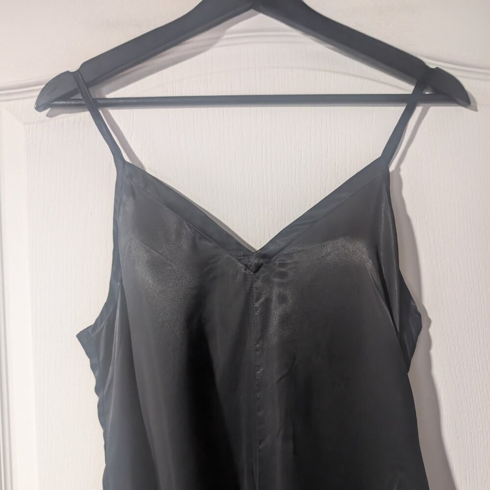 Athleta Black Satin Wide-Leg Slip Jumpsuit Pajama - Picture 10 of 16